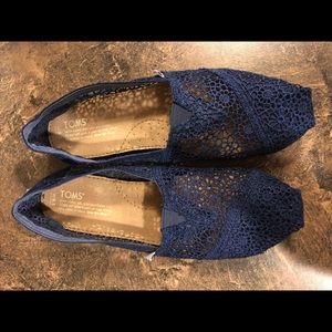 Navy Blue Crochet Toms